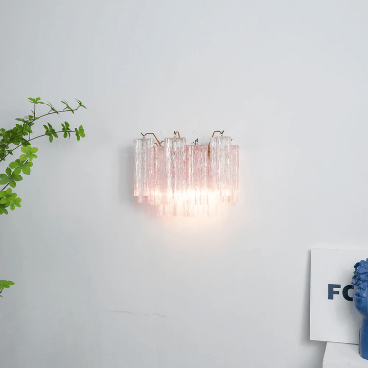 Aurora Wall Light Tronchi Glass Tube Tiered Amber Modern