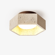 Hexara Travertine Ceiling Light - Blowlighting