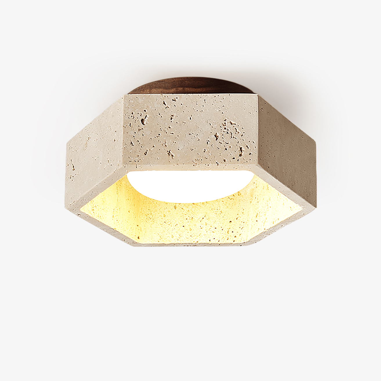 Hexara Travertine Ceiling Light - Blowlighting
