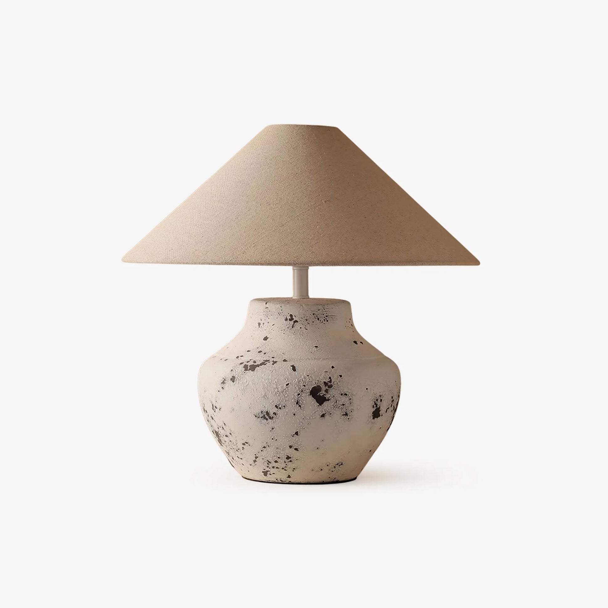 Distressed White Ceramic Table Lamp - Blowlighting