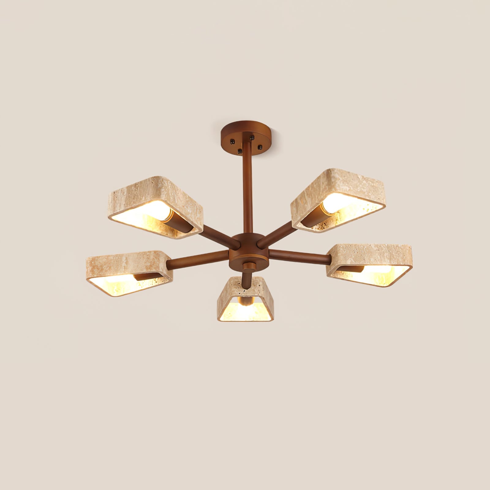 Hedra Travertone Geometric Chandelier - Blowlighting