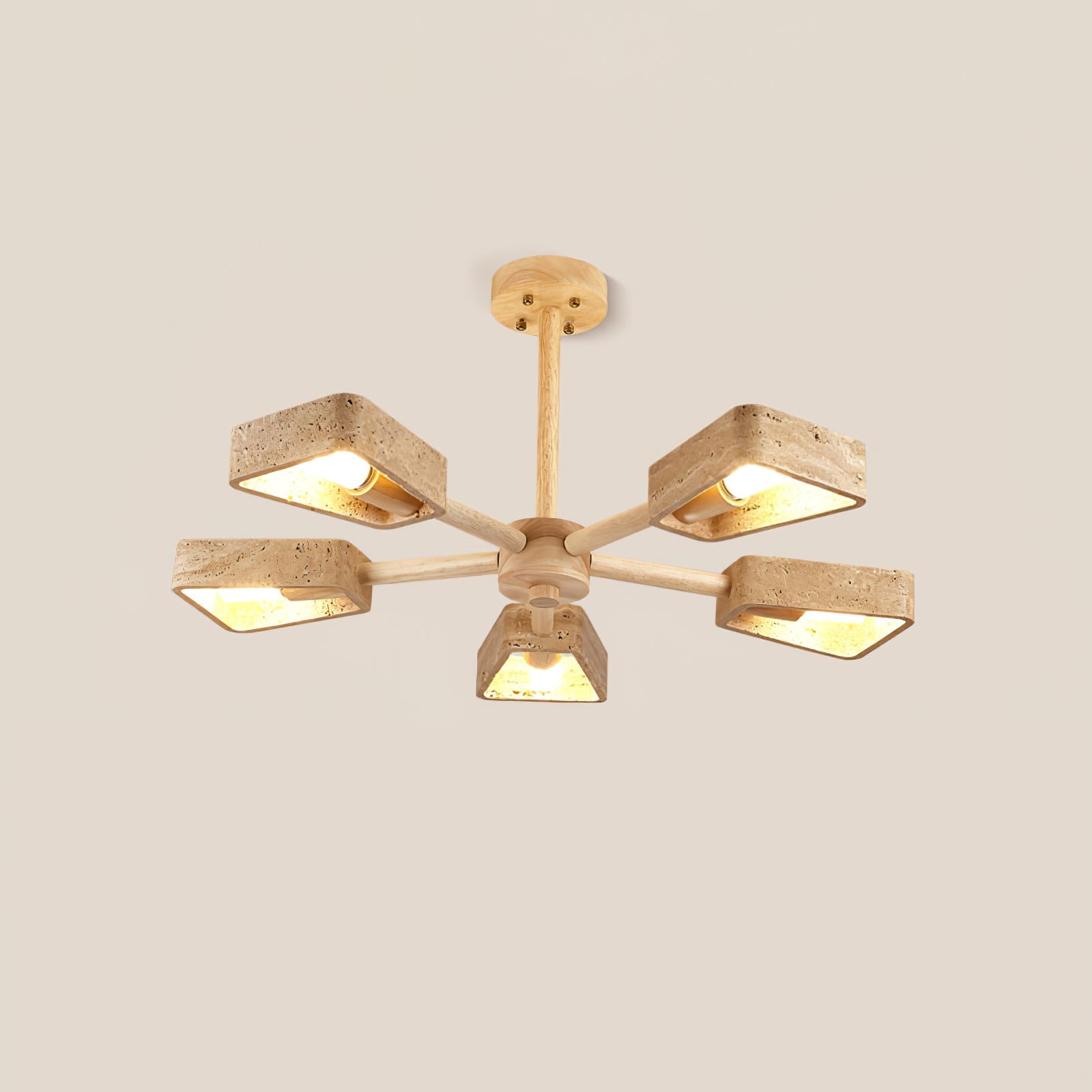 Hedra Travertone Geometric Chandelier - Blowlighting