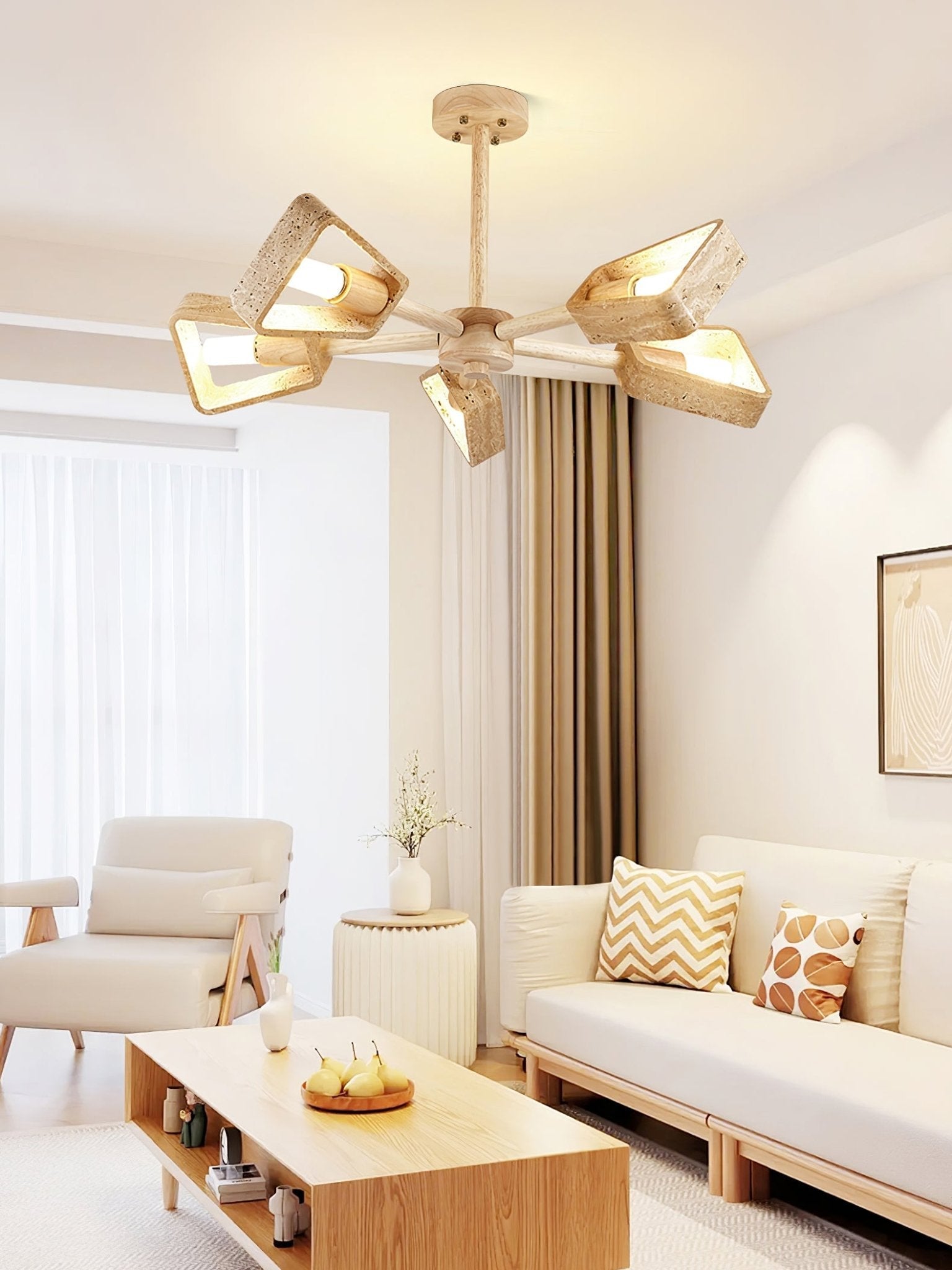 Hedra Travertone Geometric Chandelier - Blowlighting