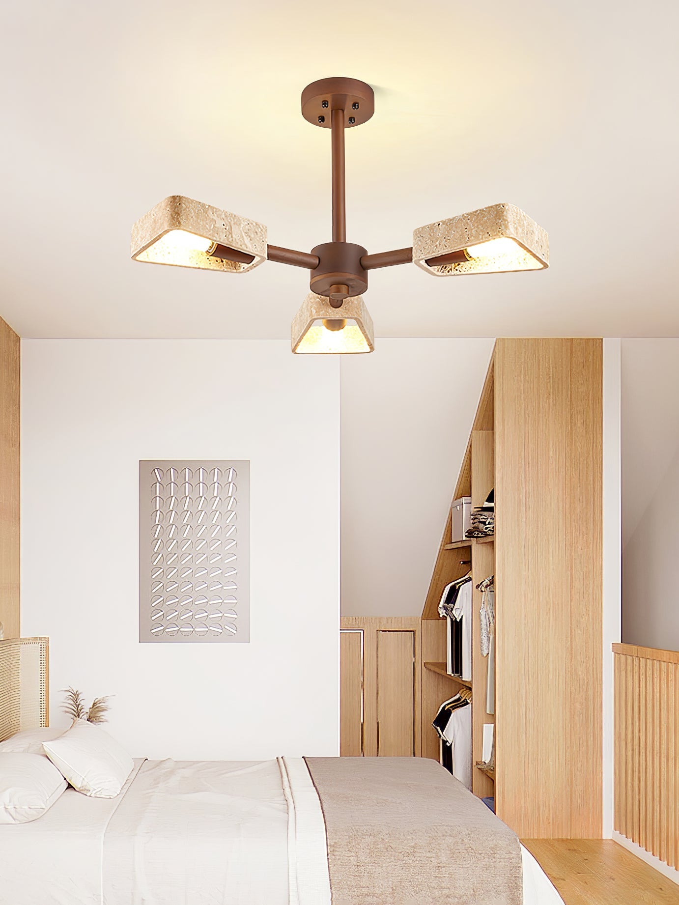 Hedra Travertone Geometric Chandelier - Blowlighting