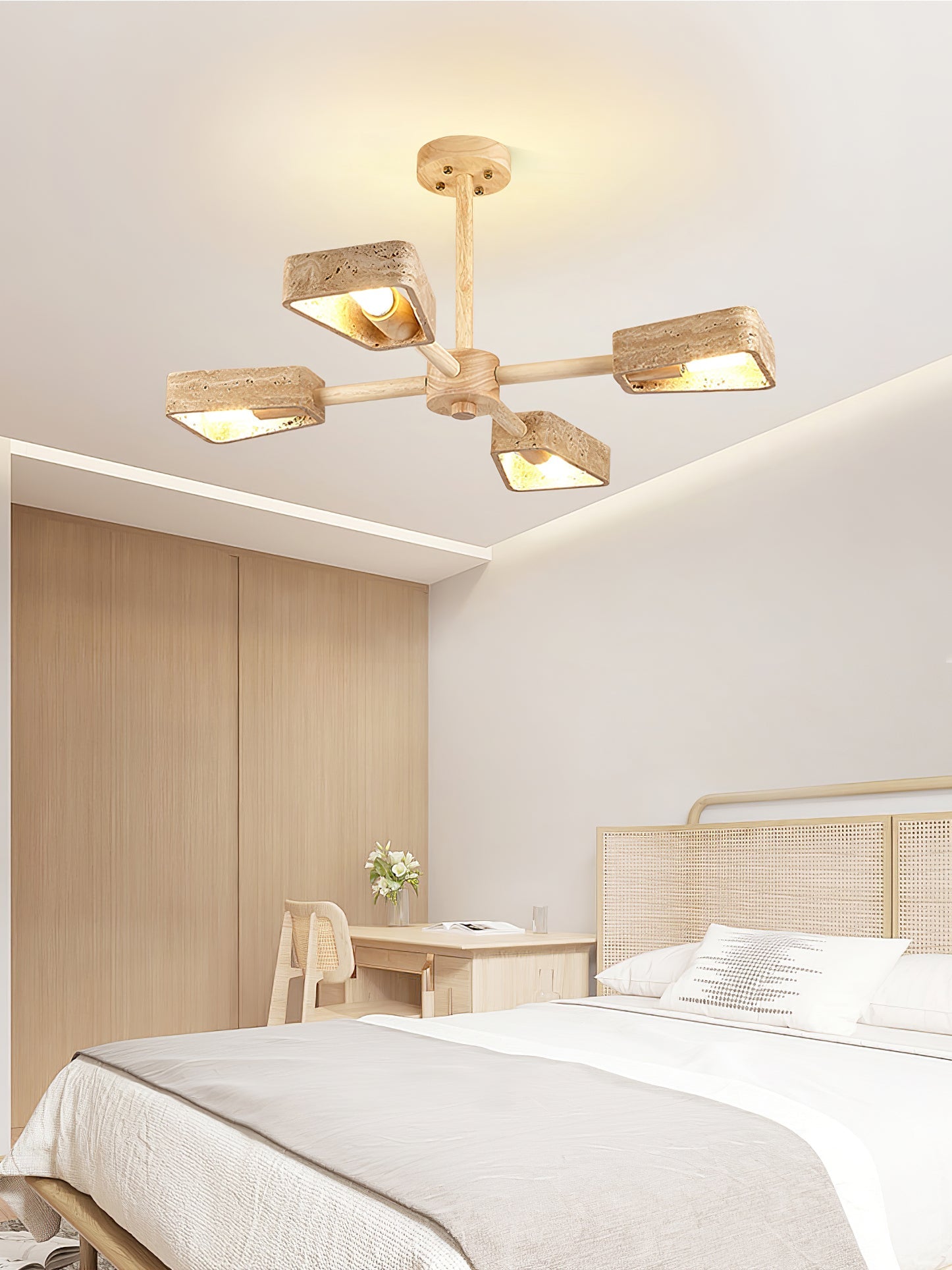 Hedra Travertone Geometric Chandelier - Blowlighting