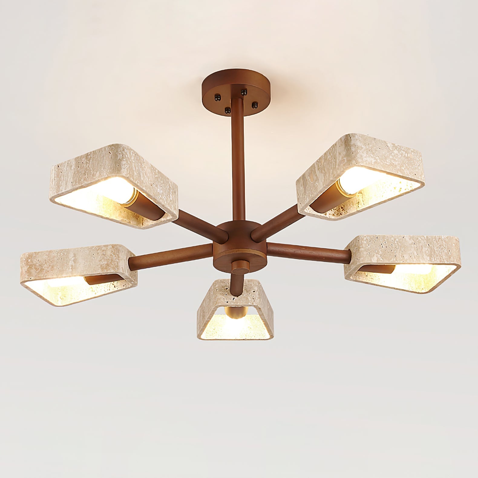 Hedra Travertone Geometric Chandelier - Blowlighting