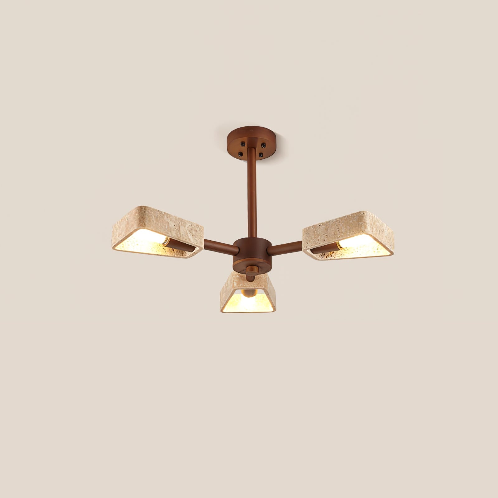 Hedra Travertone Geometric Chandelier - Blowlighting