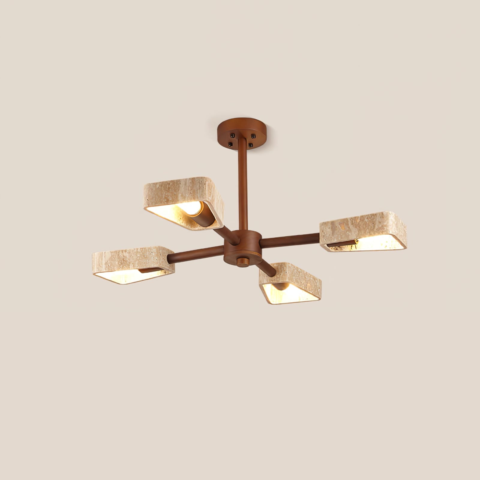 Hedra Travertone Geometric Chandelier - Blowlighting