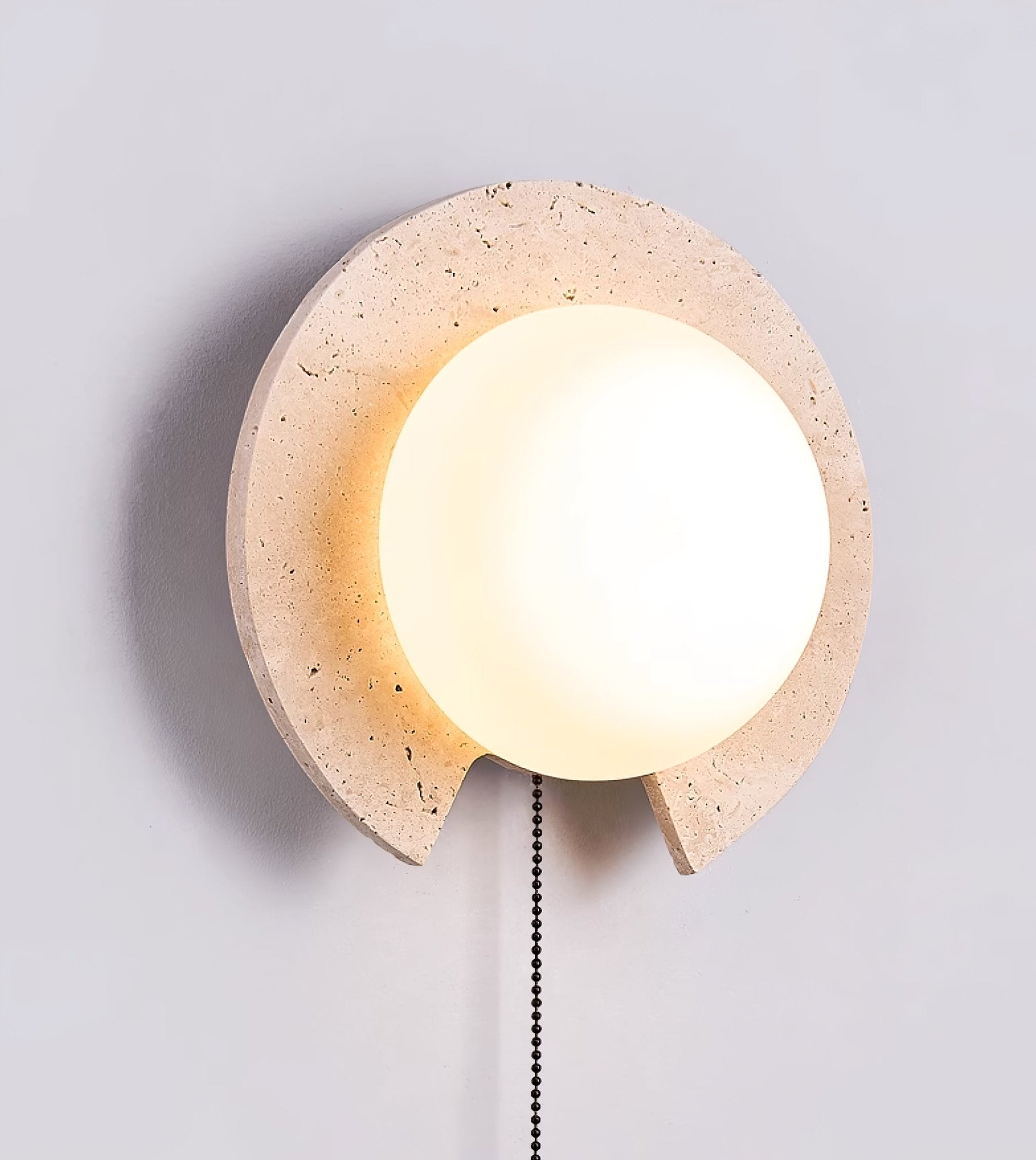 Zamaryra Semi-Circular Travertine Wall Light - Blowlighting