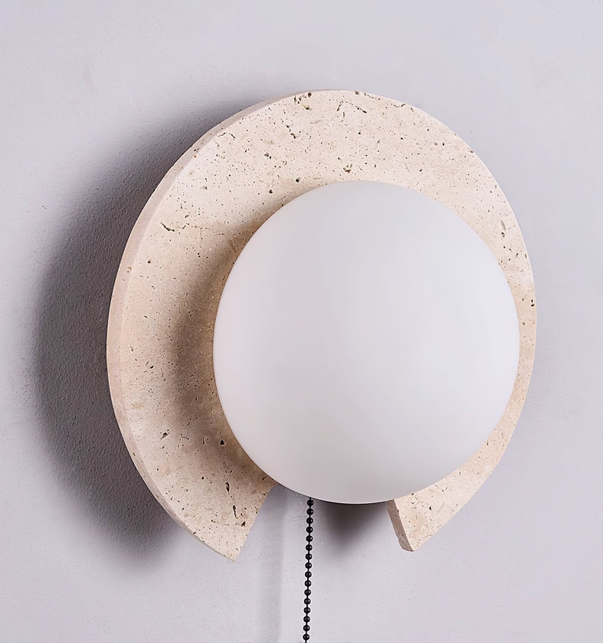 Zamaryra Semi-Circular Travertine Wall Light - Blowlighting
