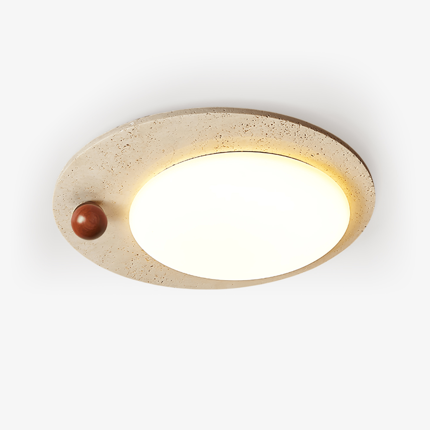 Circular Travertine Ceiling Light - Blowlighting