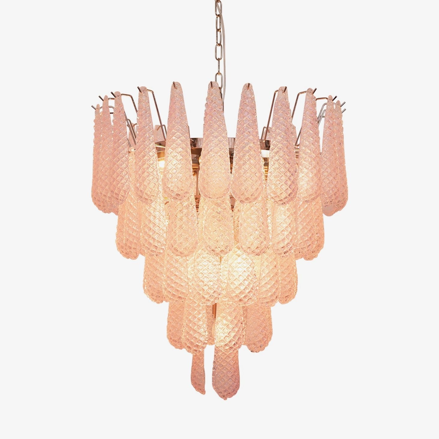 Aurora Chandelier Pink Dewdrop Cascading Romantic - Blowlighting