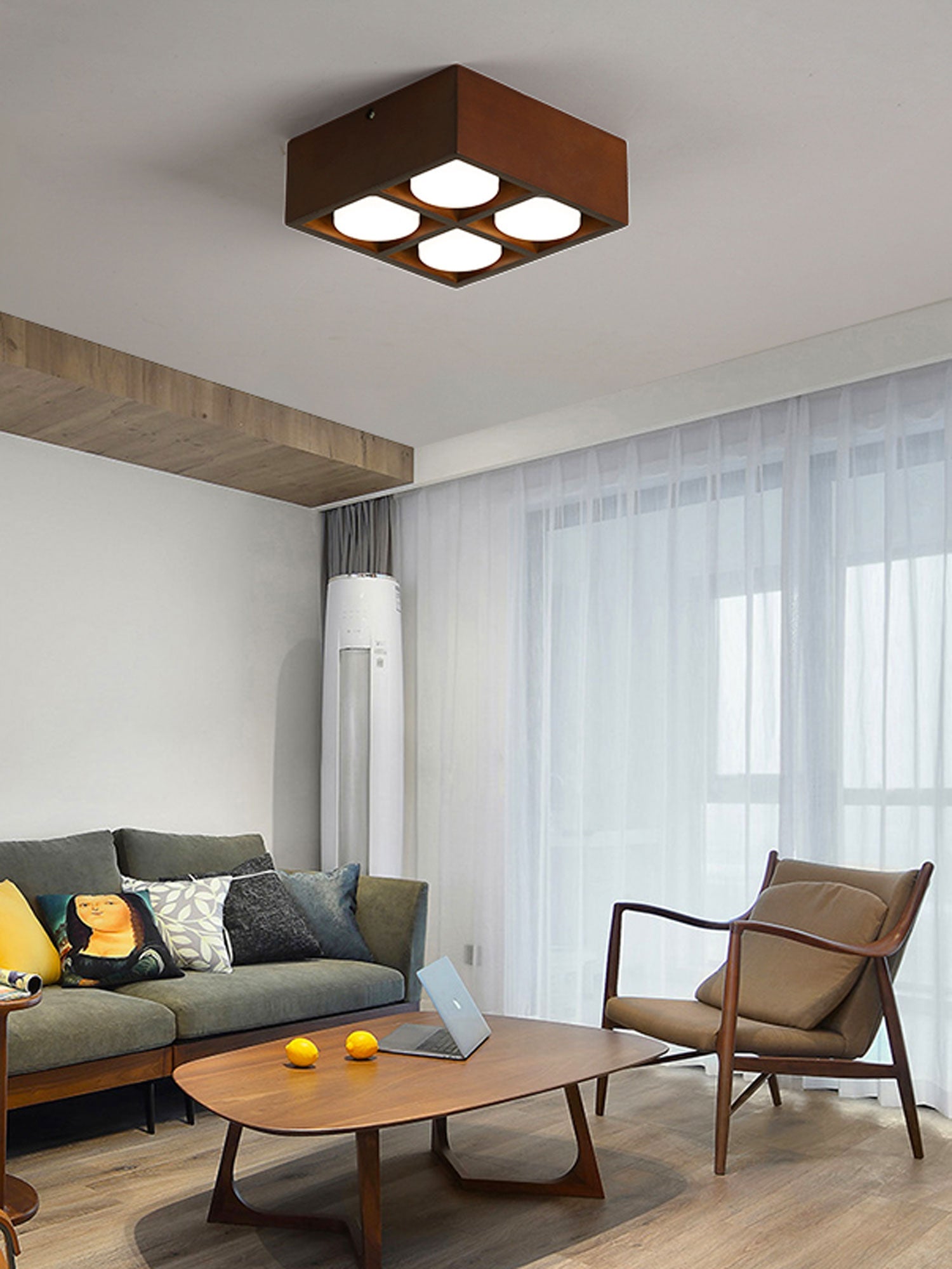 Eliza Minimalist Wood Ceiling Light - Blowlighting