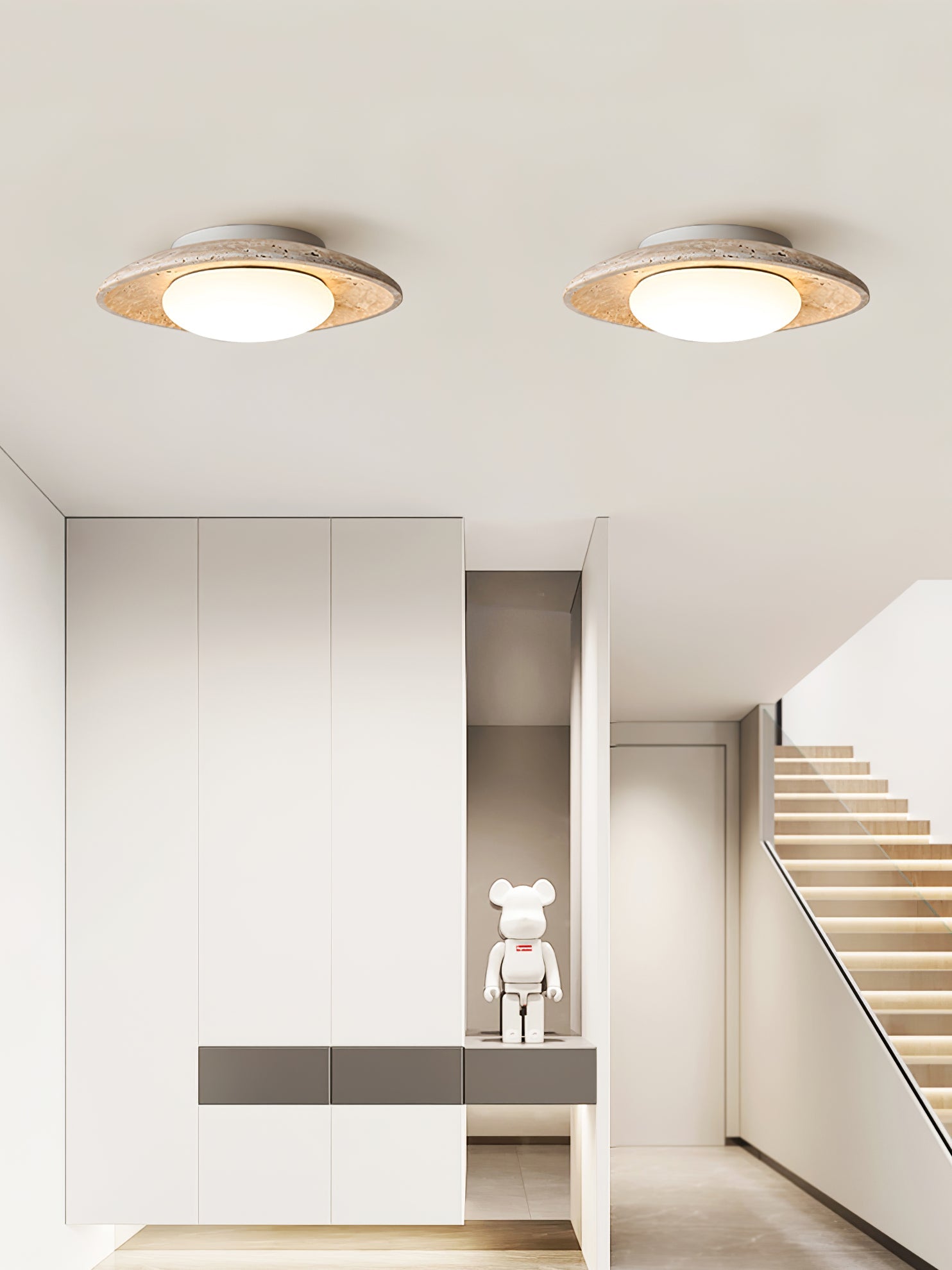 Lena Travertine Ceiling Light - Blowlighting