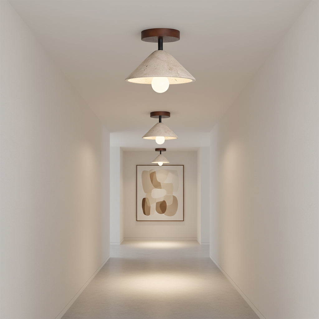 Sierra Wabi-Sabi Travertine Ceiling Light