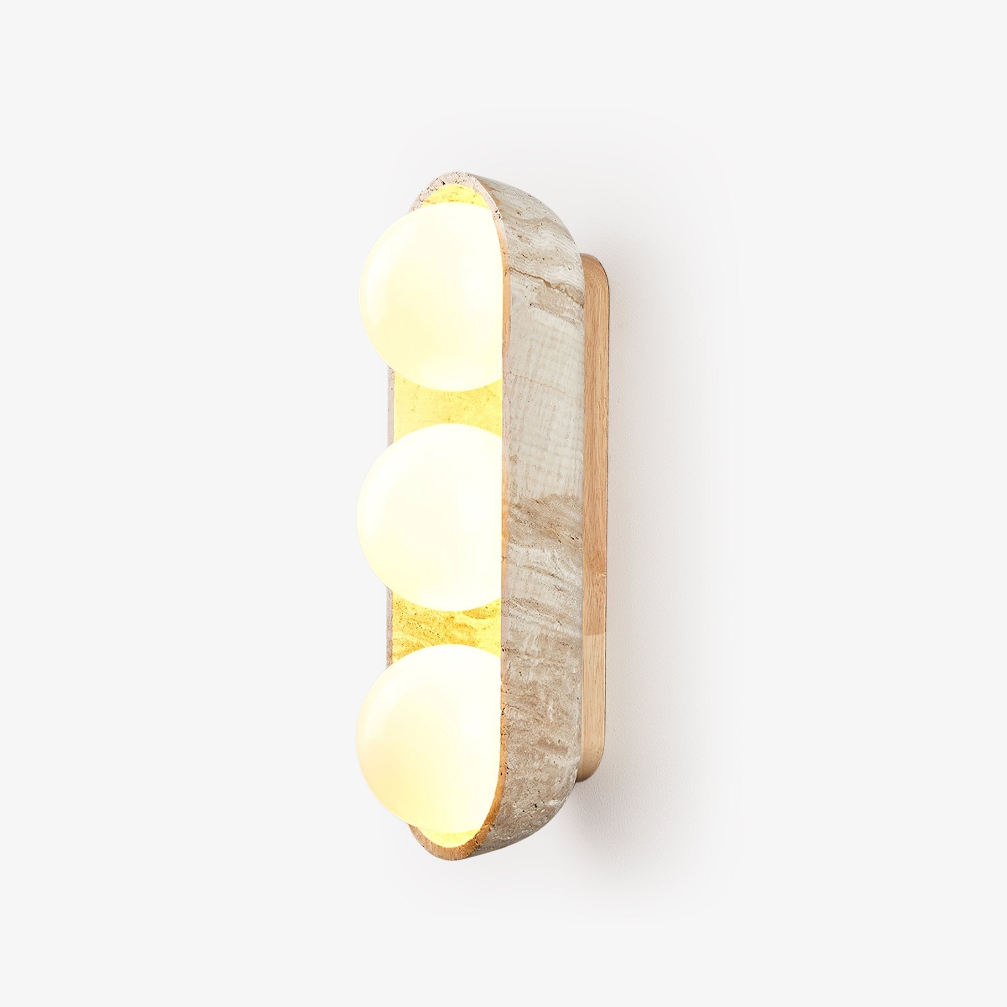 Trio Globe Travertine Wall Sconce - Blowlighting