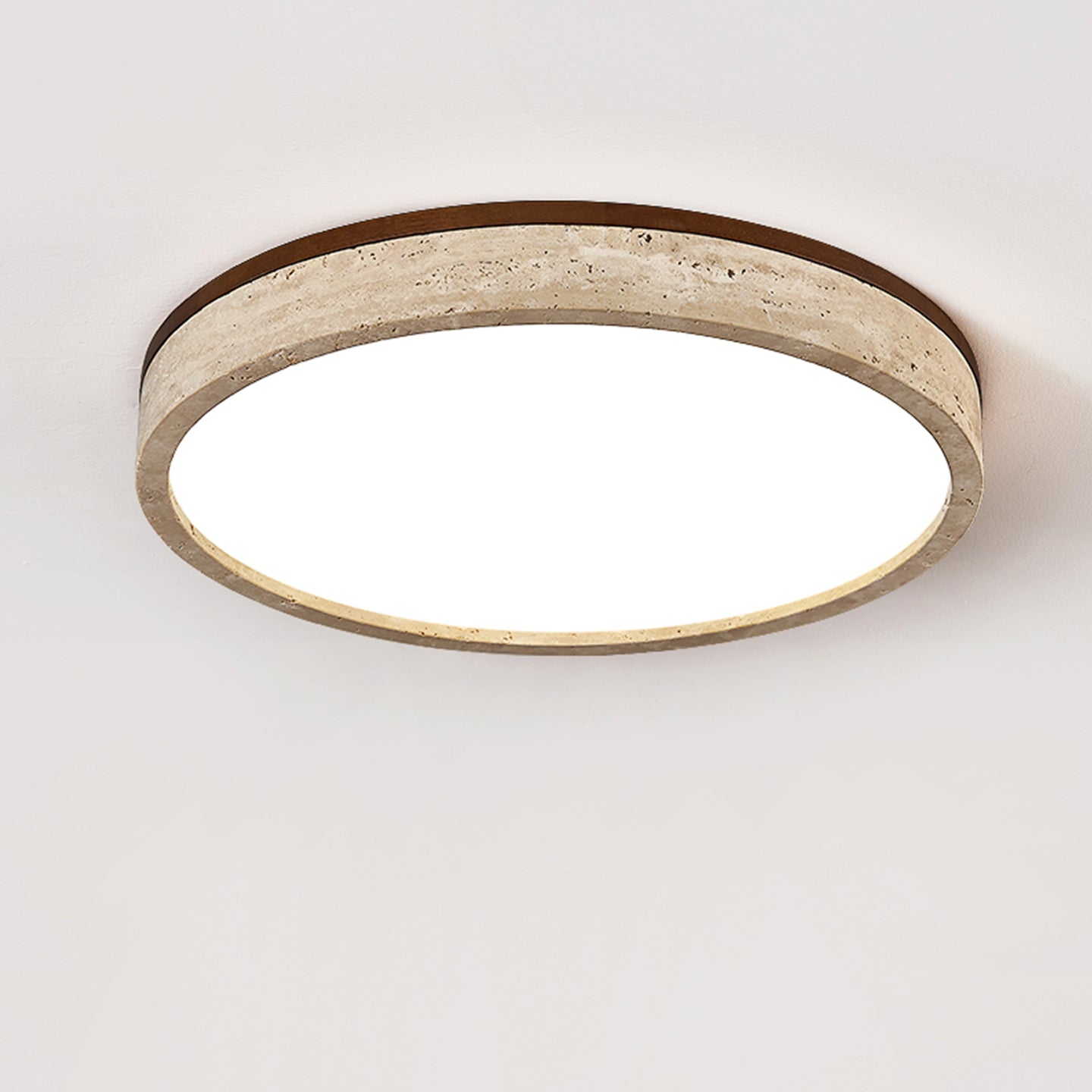 Travertine Halo Round Ceiling Lamp - Vakkerlight