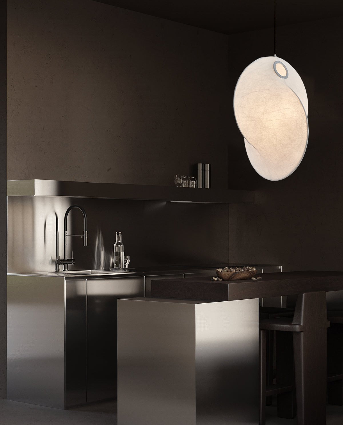 Verine Sculptural Mulberry Silk Pendant Light - Blowlighting