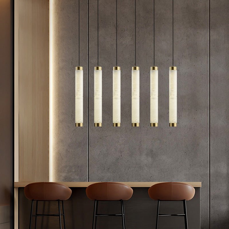 Lira Cylindrical Alabaster Pendant Light - Blowlighting