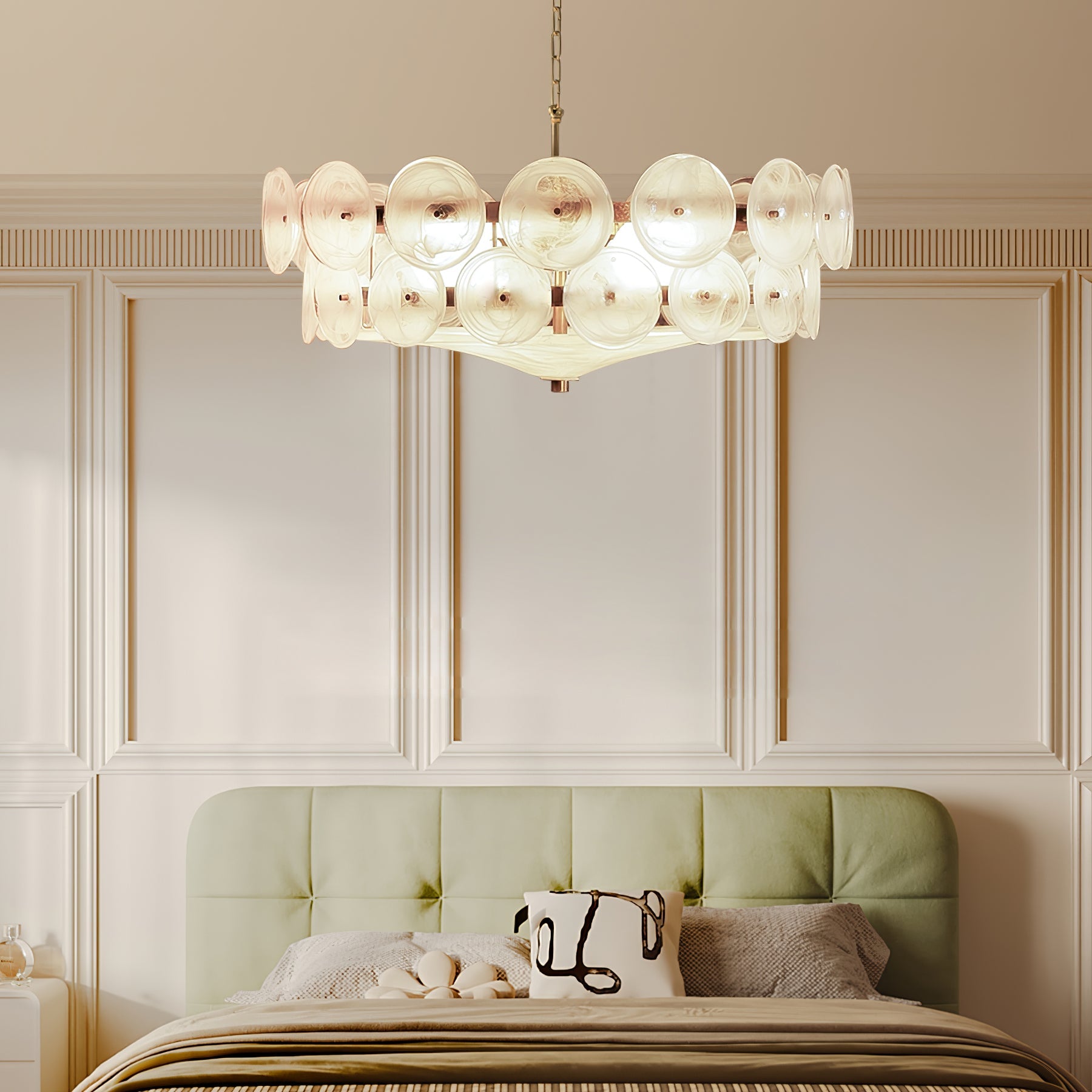 Aurora Chandelier Murano Glass Disc Vintage - Blowlighting