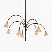 Aurora Chandelier Blossom Petal Glass Arms - Blowlighting