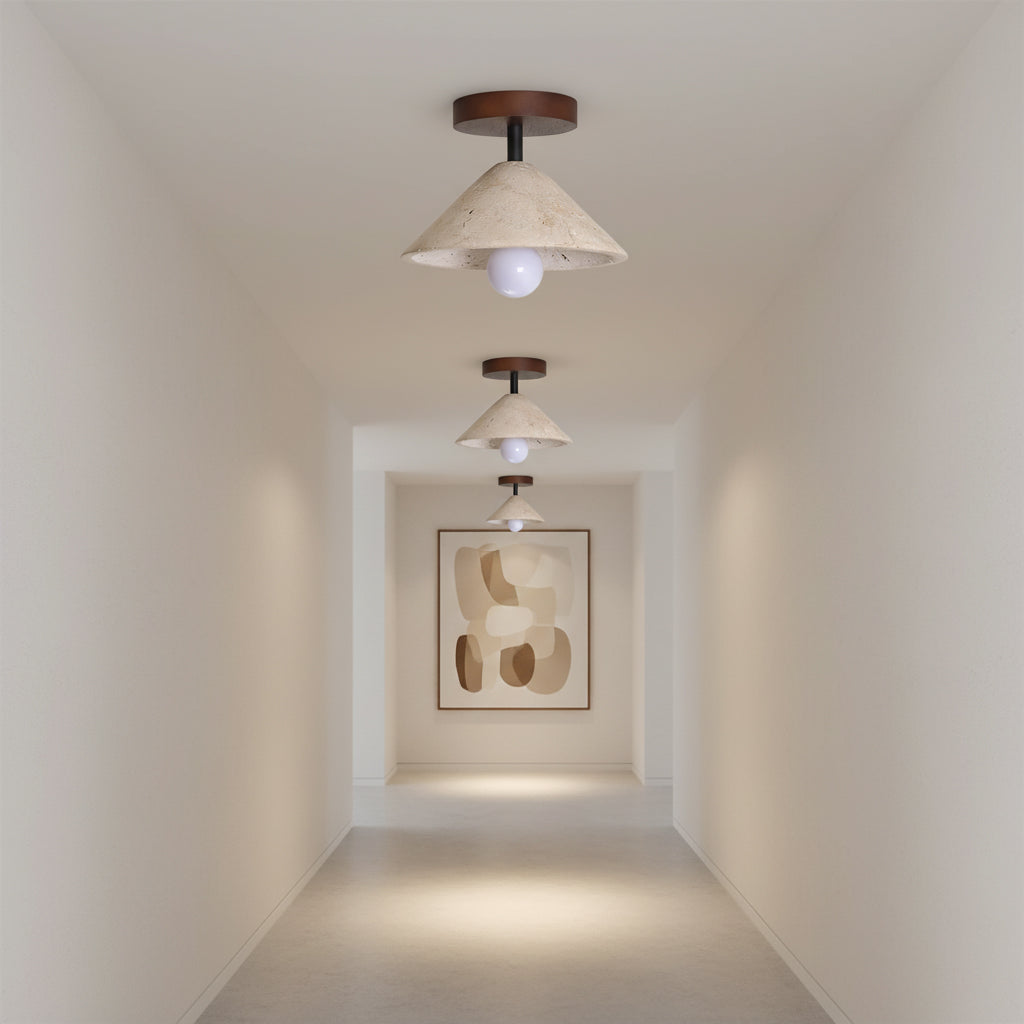 Sierra Wabi-Sabi Travertine Ceiling Light
