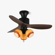 Serena Vintage Glass Wood Ceiling Fan Light - Blowlighting