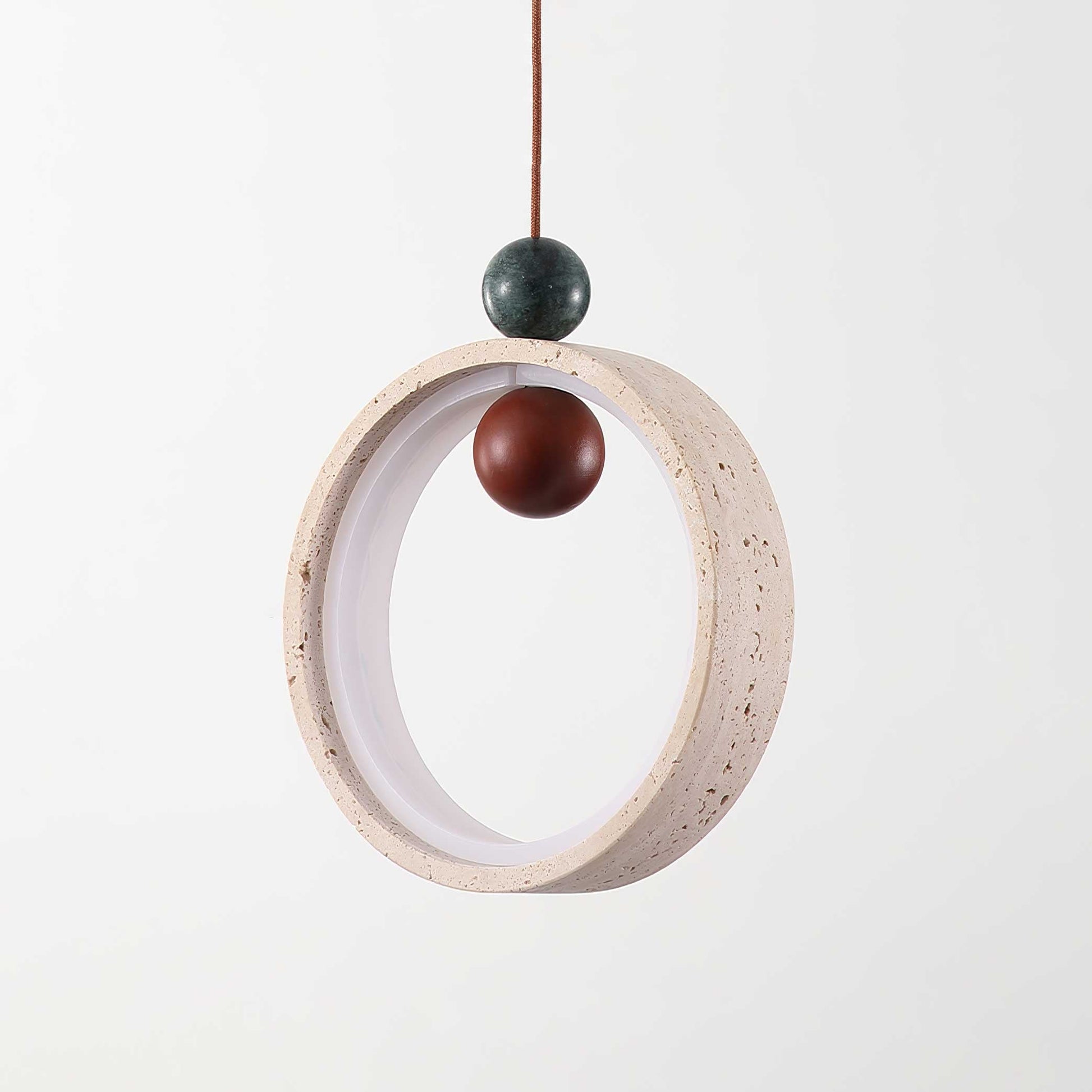 Vovinyra Circular Travertine Pendant Light - Blowlighting