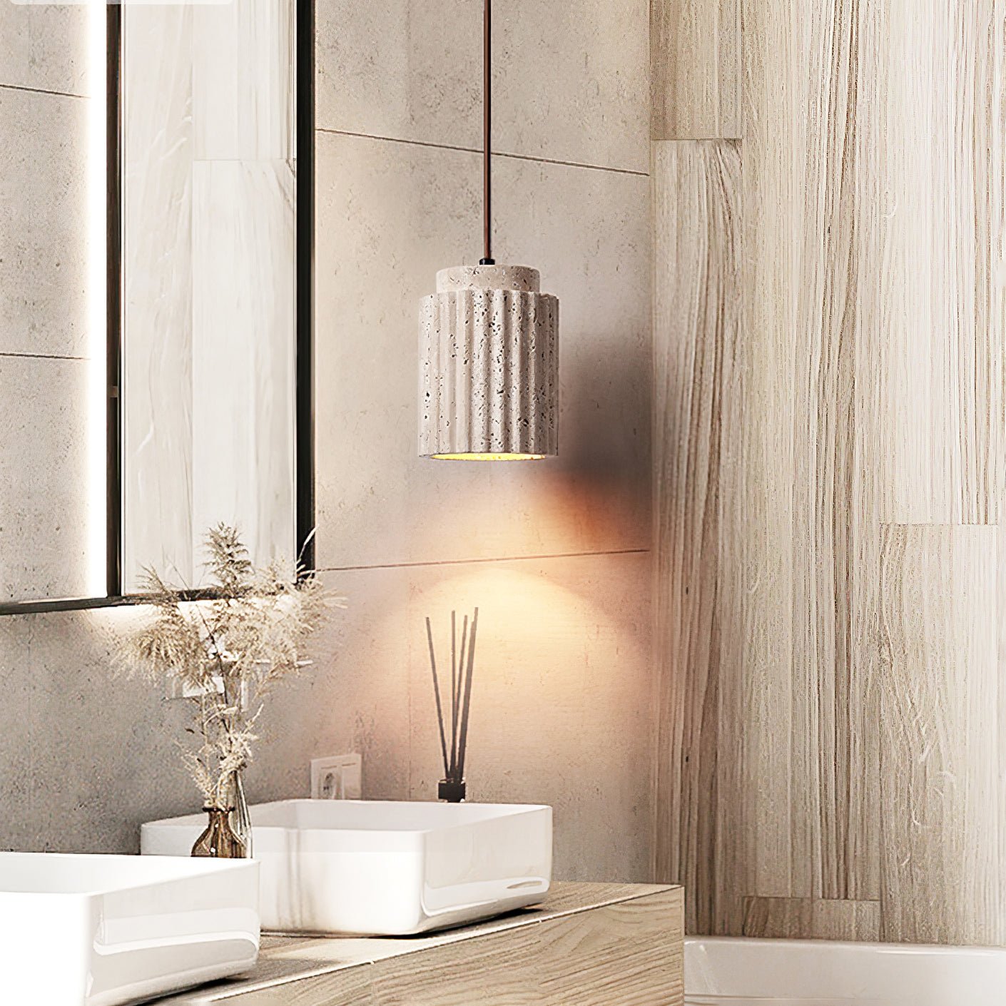 Mysolel Travertine Pendant Light - Blowlighting