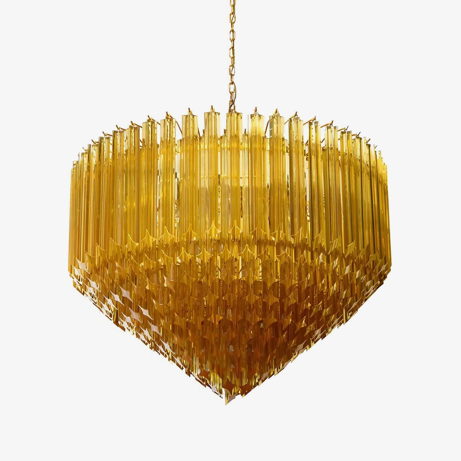 Aurora Chandelier Amber Murano Glass Prism Grand Art - Blowlighting
