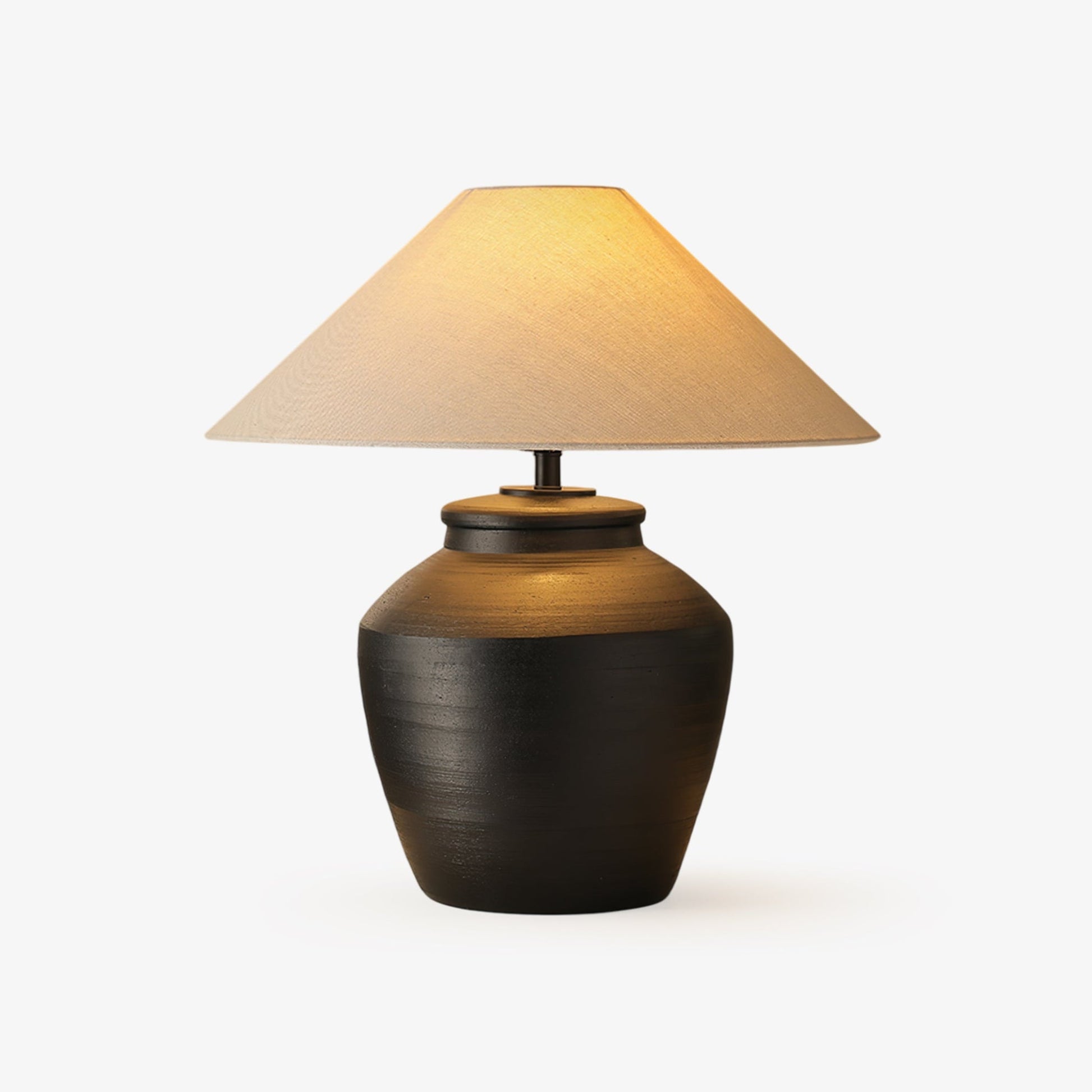 Rustic Black Ceramic Table Lamp - Blowlighting