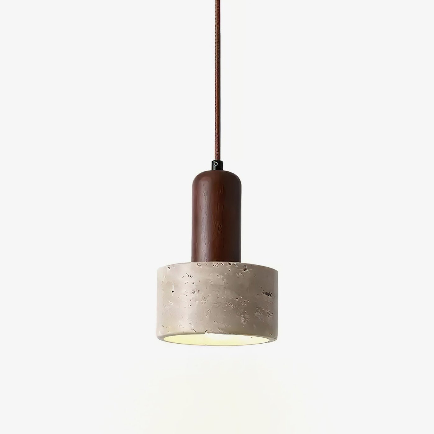 Ilshaa Dual-Material Travertine Pendant Light - Blowlighting