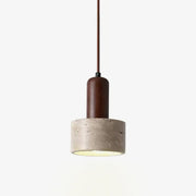 Ilshaa Dual-Material Travertine Pendant Light - Blowlighting