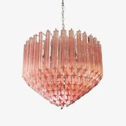 Aurora Chandelier Pink Glass Prisms Geometric - Blowlighting