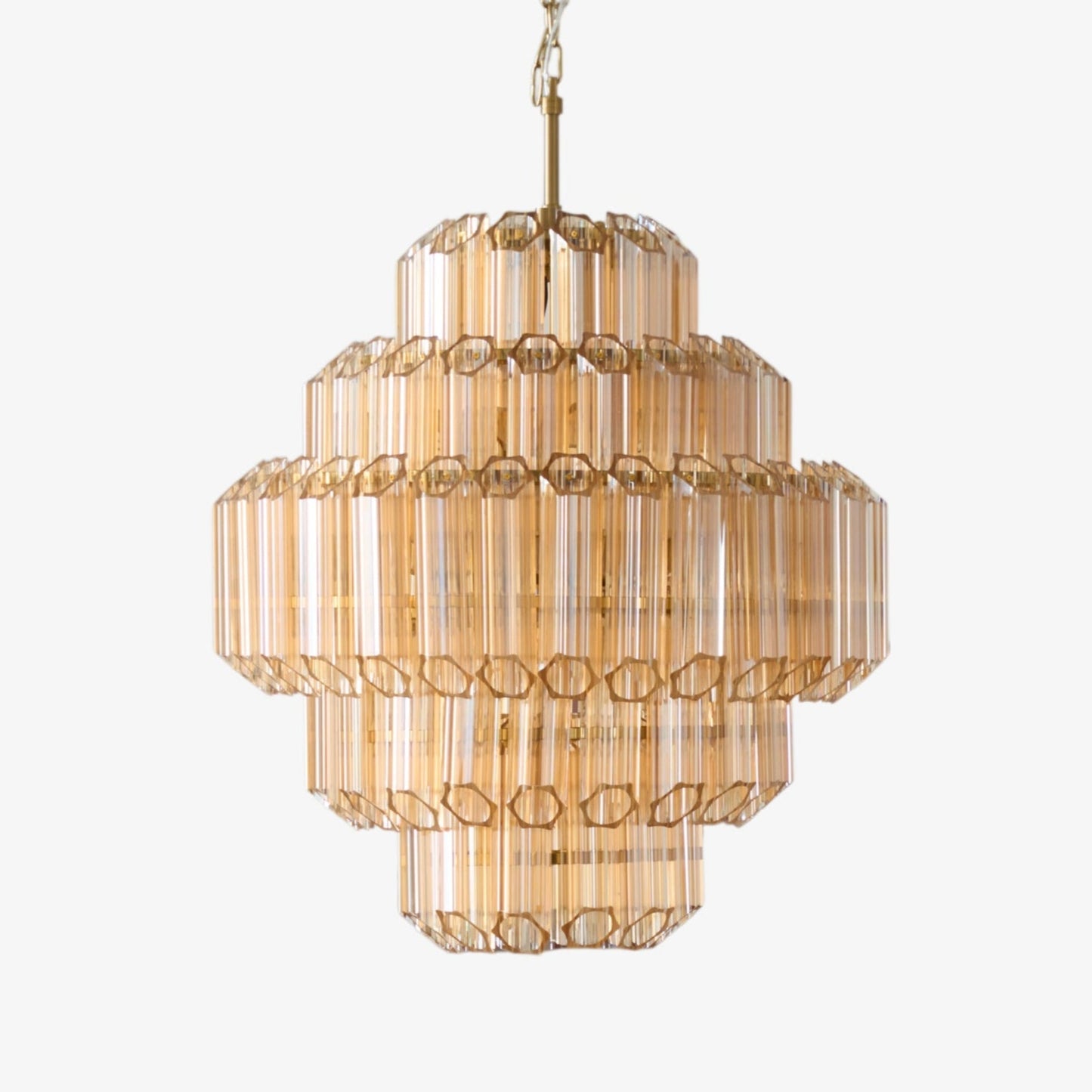 Aurora Chandelier Aurum Cascade Murano Glass Prism Art - Blowlighting