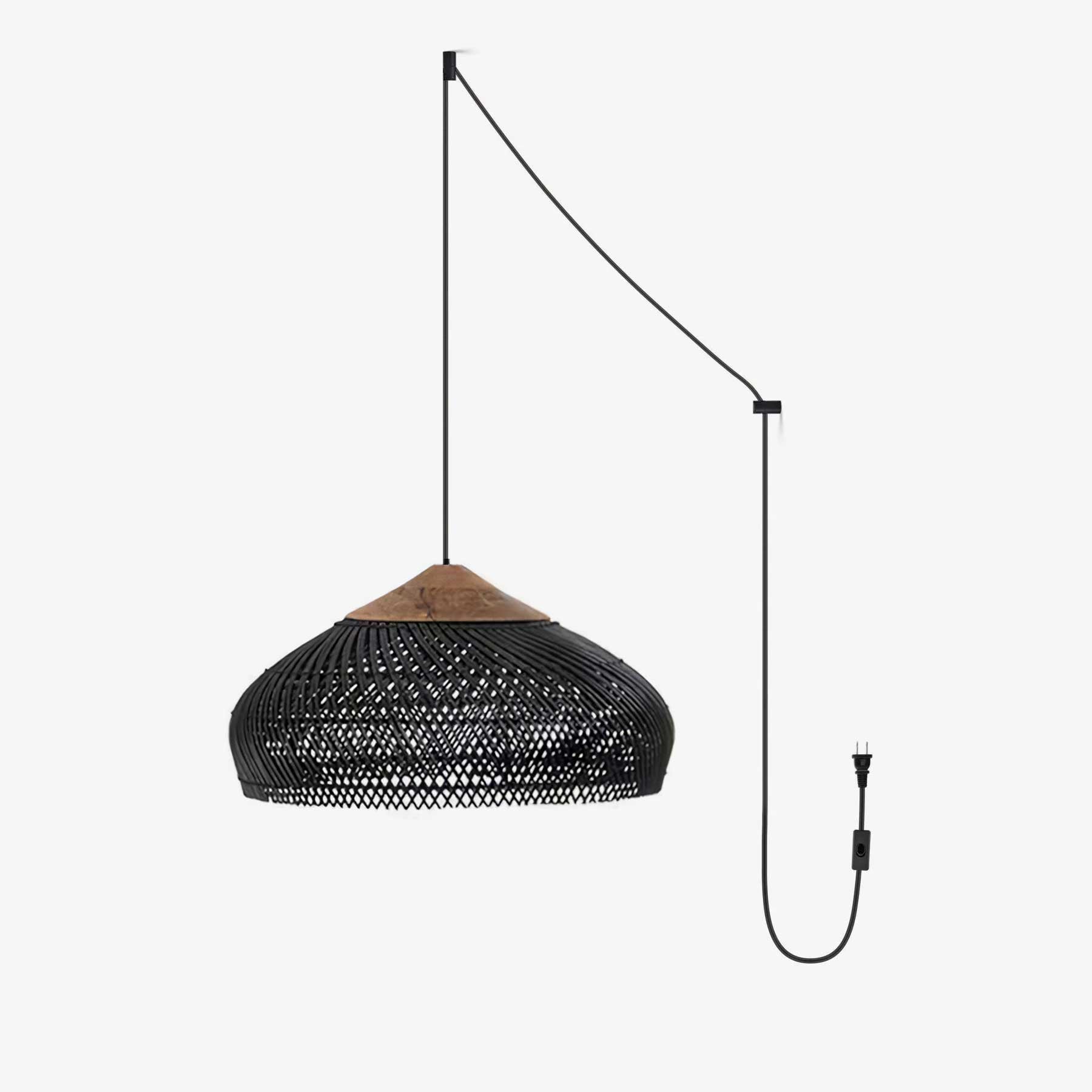 Braided Rattan Swag Pendant Lamp - Blowlighting