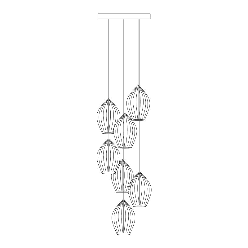Ceramic Ribbed Pendant Light - Blowlighting