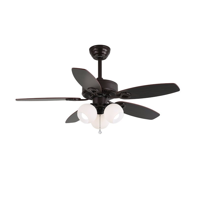 Solara Classic Wood Glass Ceiling Fan Light - Blowlighting