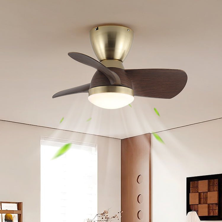 Elora Minimalist Brass Wood Ceiling Fan Light - Blowlighting