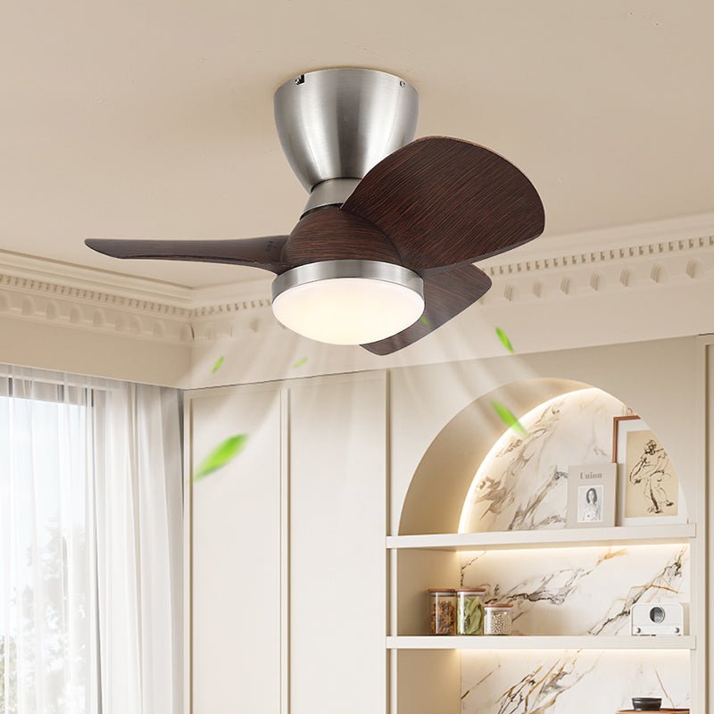 Elora Minimalist Brass Wood Ceiling Fan Light - Blowlighting