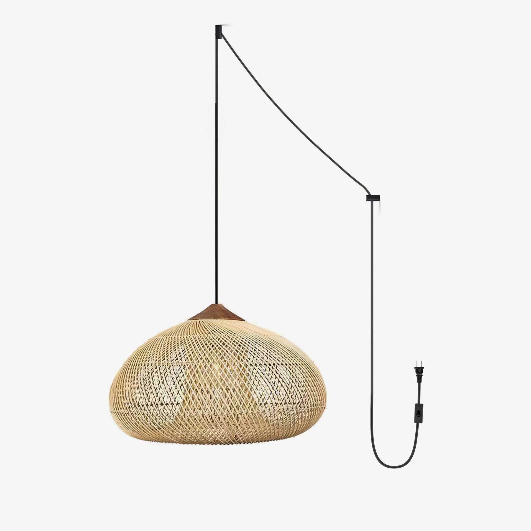 Braided Rattan Swag Pendant Lamp - Blowlighting