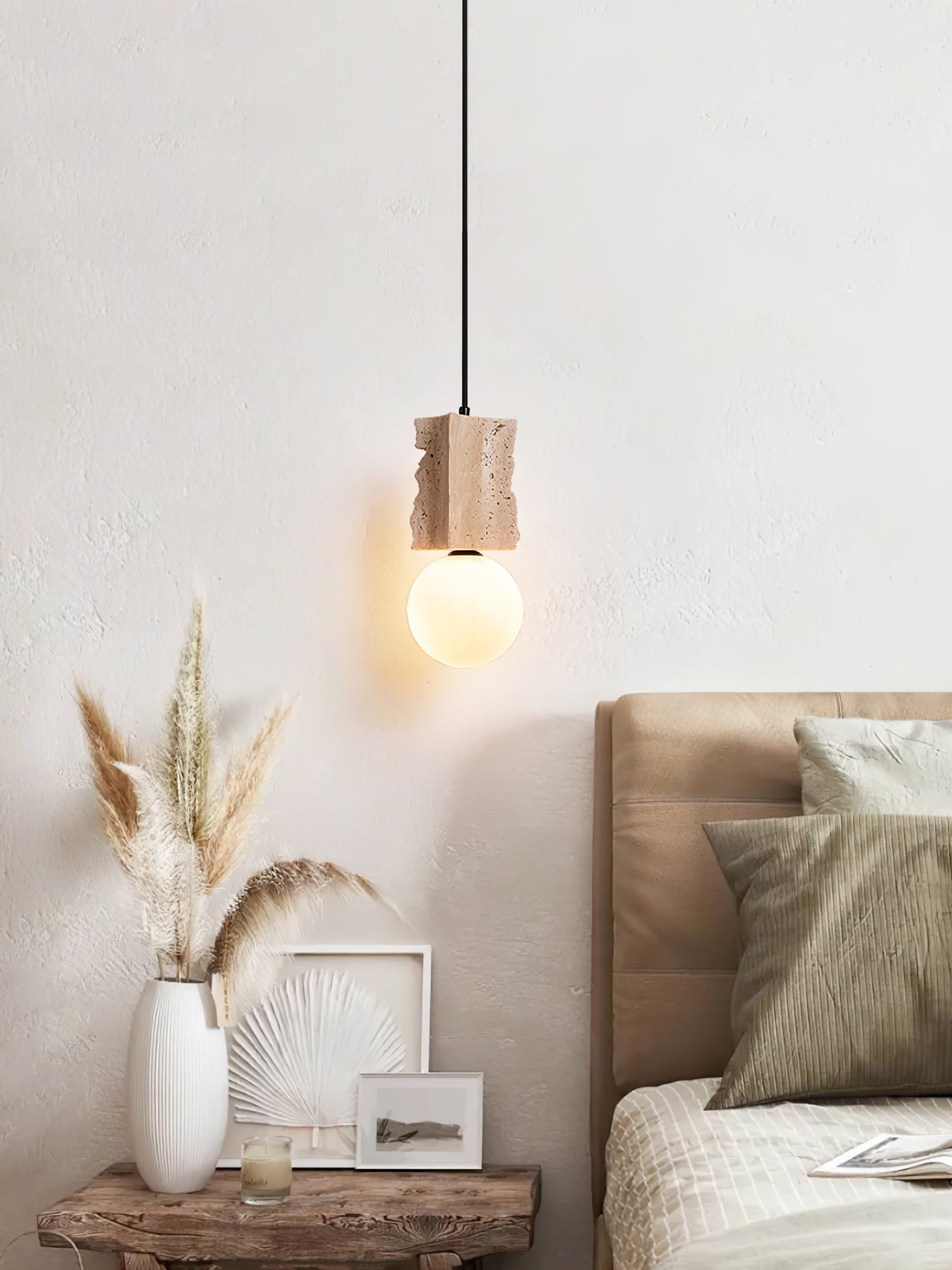 Travertine Raw Edge Pendant Light - Blowlighting