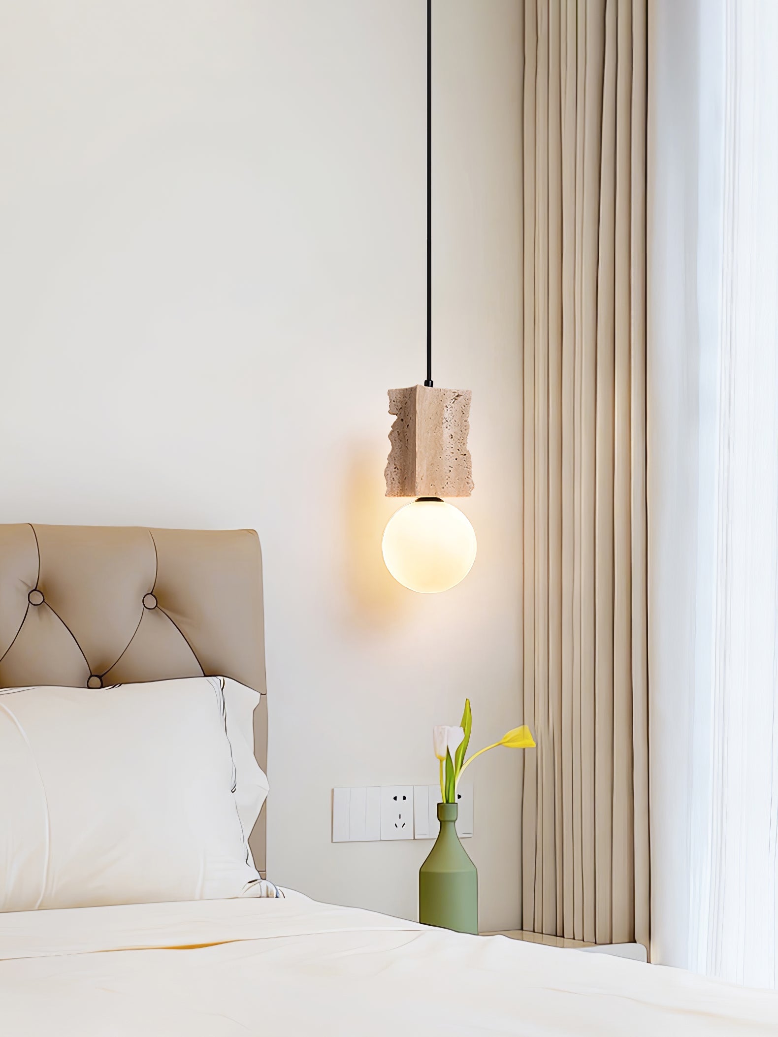 Travertine Raw Edge Pendant Light - Blowlighting