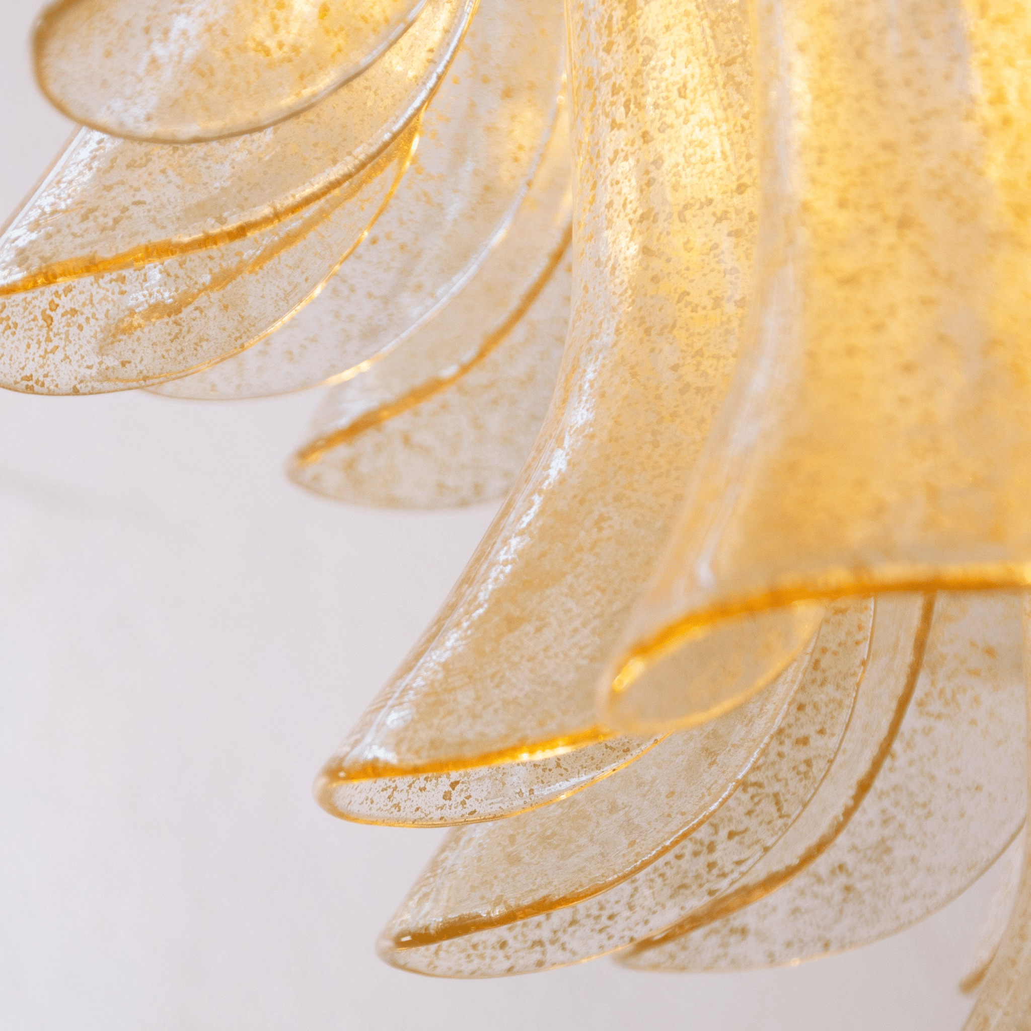 Aurora Chandelier Amber Lily Murano Glass Layered Centerpiece - Blowlighting