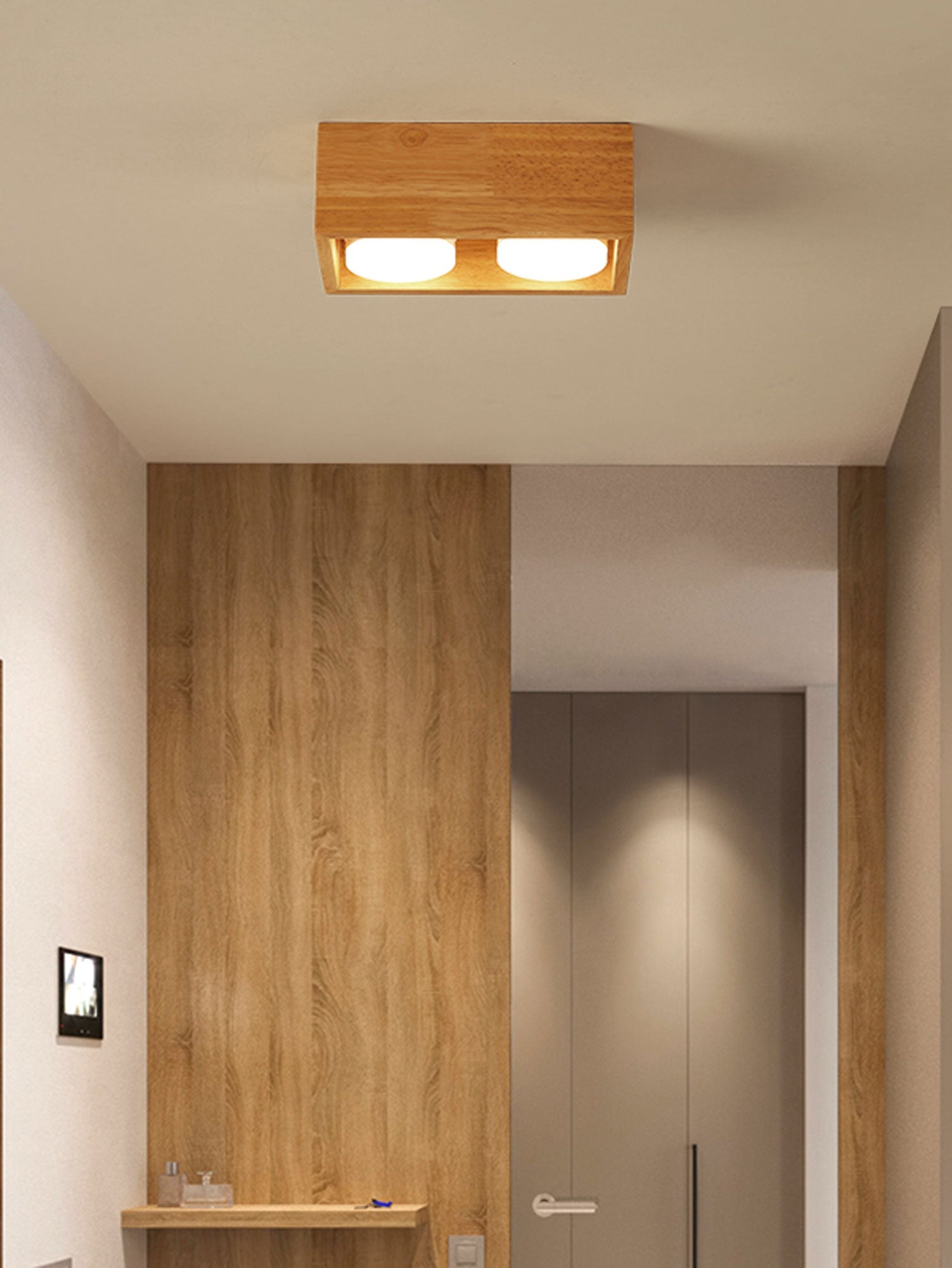 Eliza Minimalist Wood Ceiling Light - Blowlighting