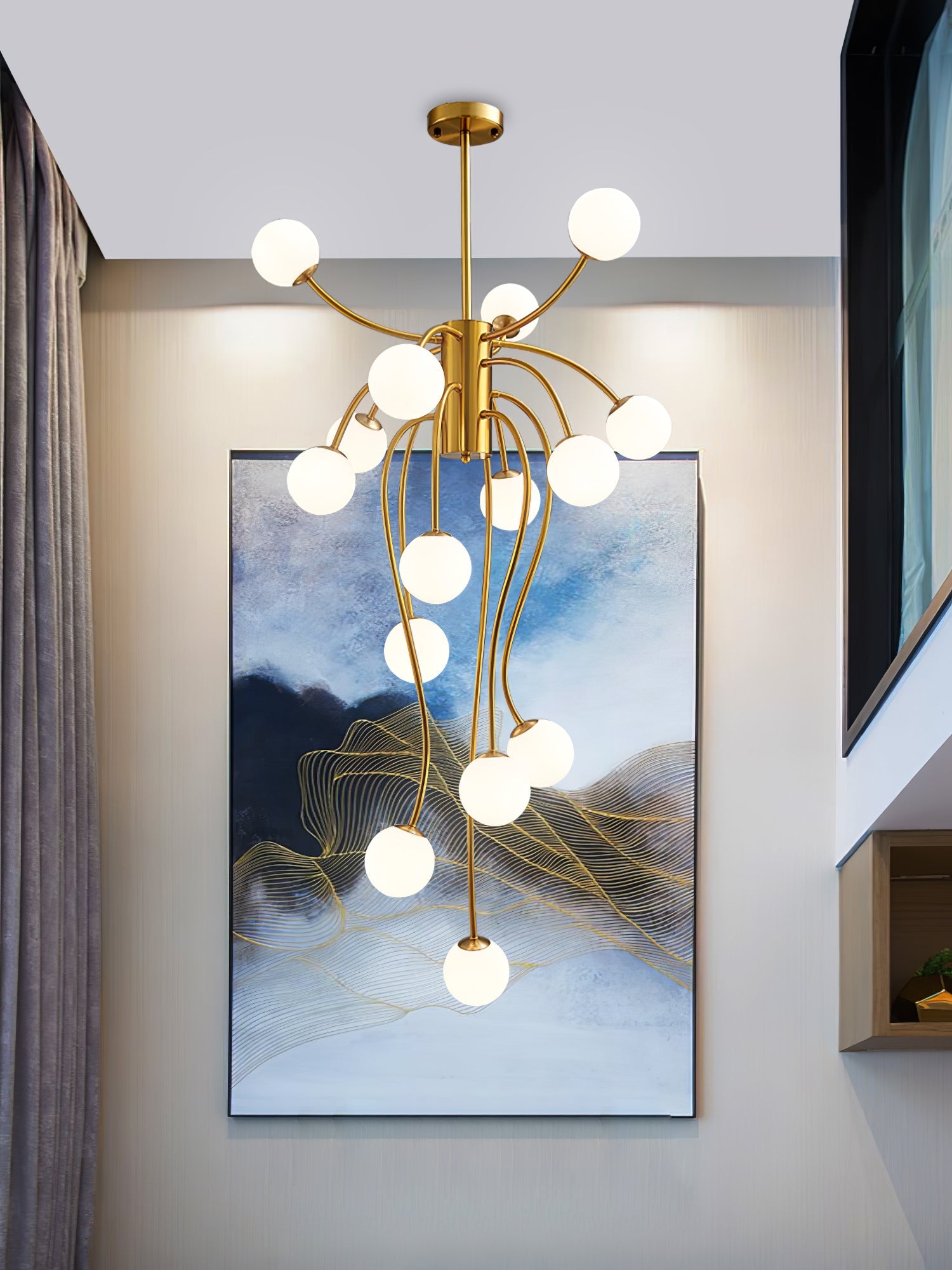 Astralyn Brass Globe Chandelier - Blowlighting