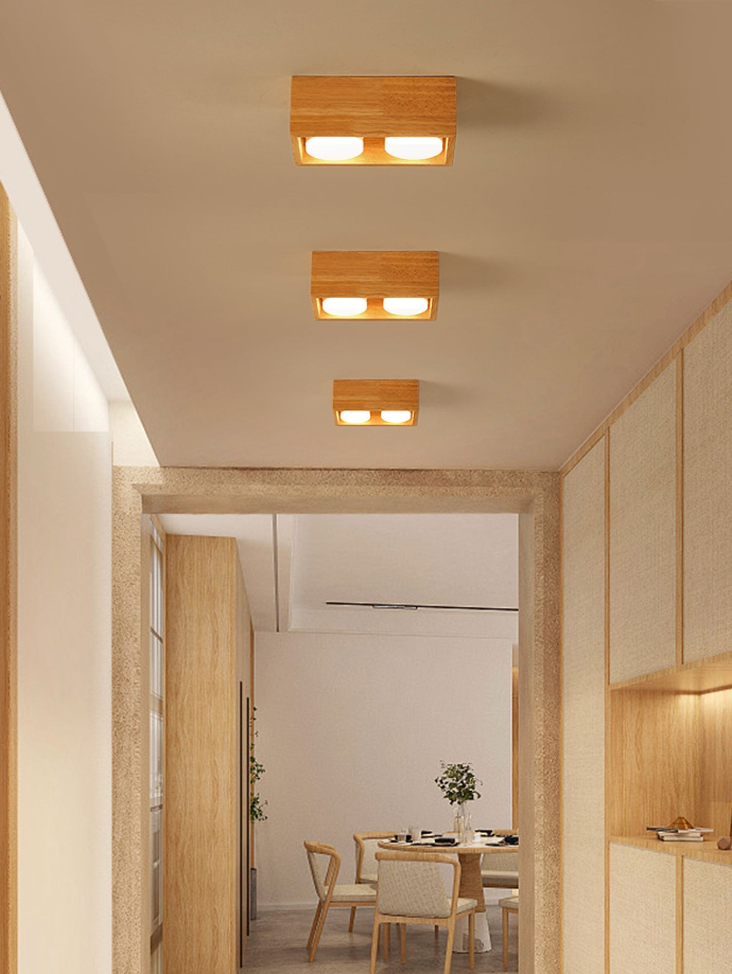 Eliza Minimalist Wood Ceiling Light - Blowlighting
