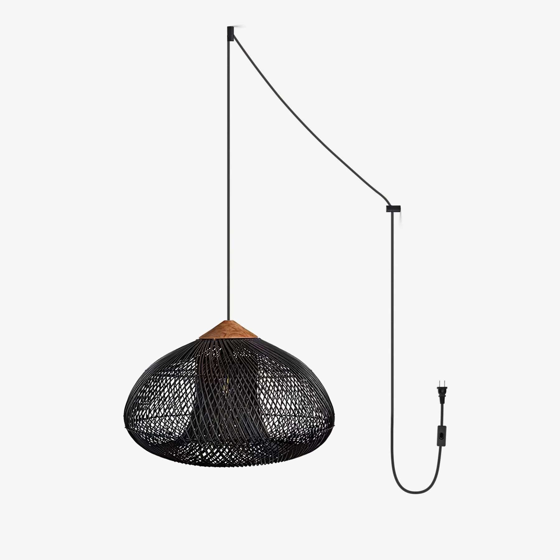Braided Rattan Swag Pendant Lamp - Blowlighting