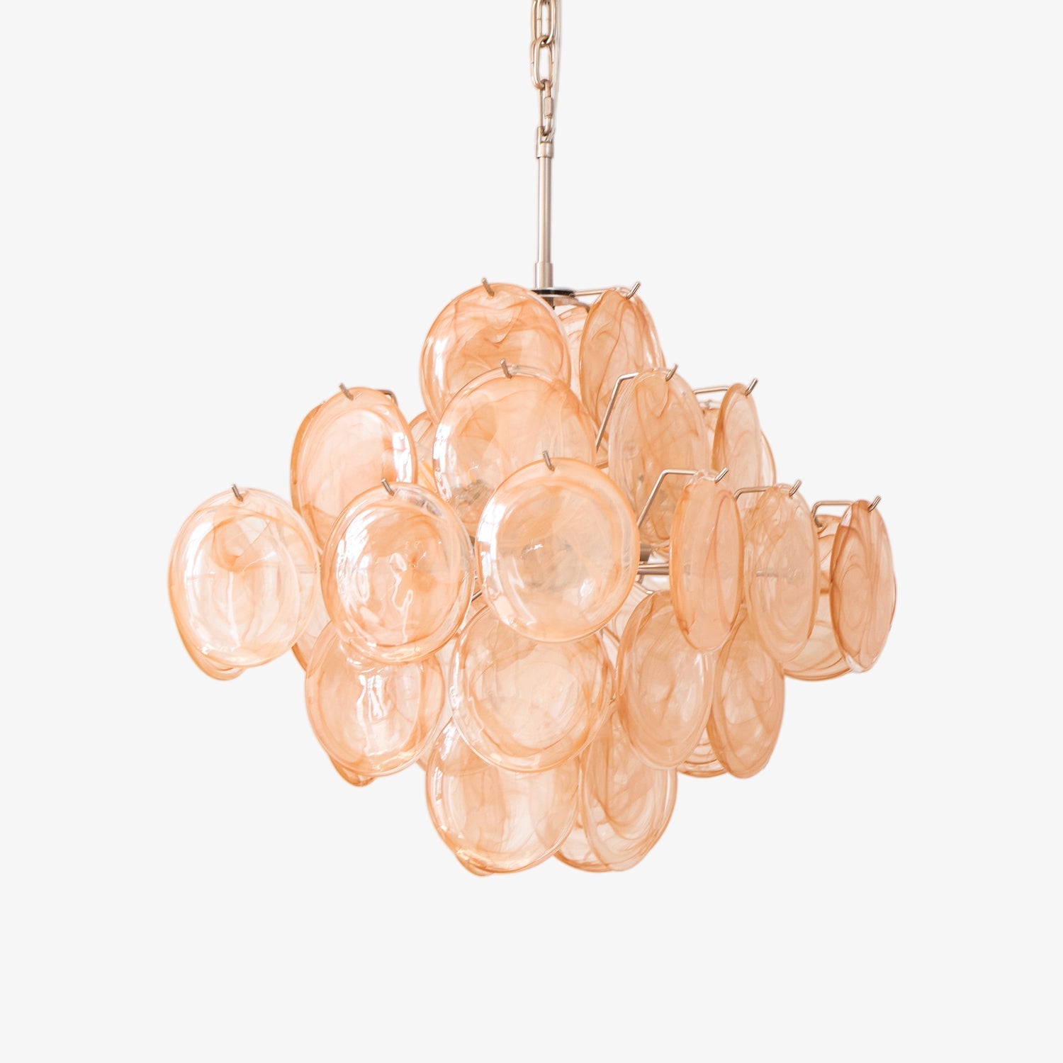 Aurora Chandelier Apricot Murano Glass Disc Layered Artistic - Blowlighting