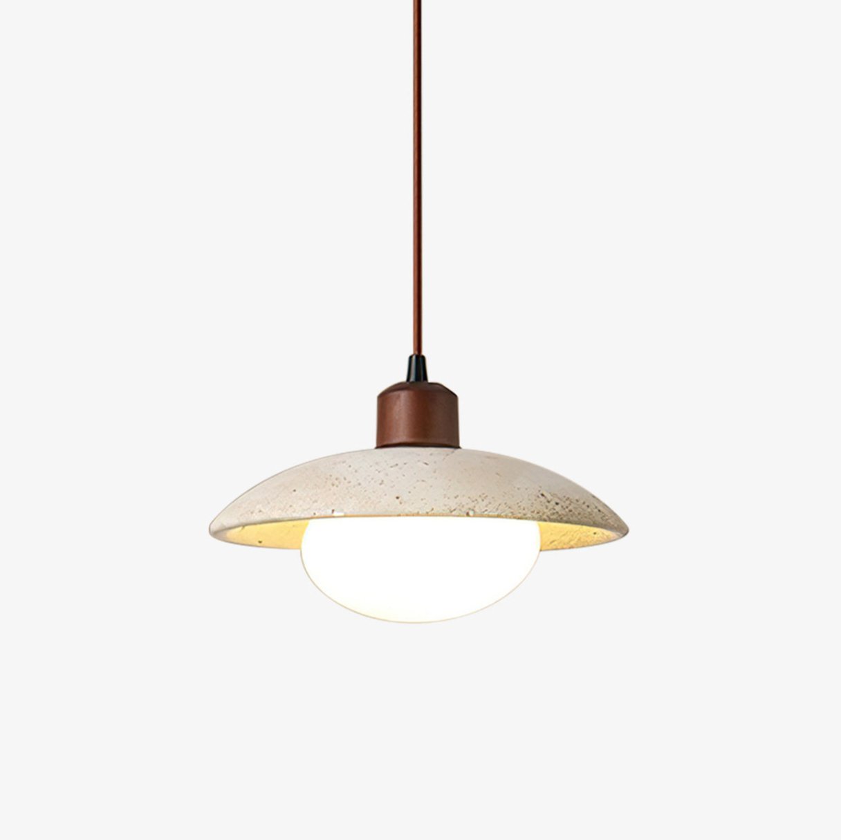 Onorarae Dome-Shade Travertine Pendant Light - Blowlighting
